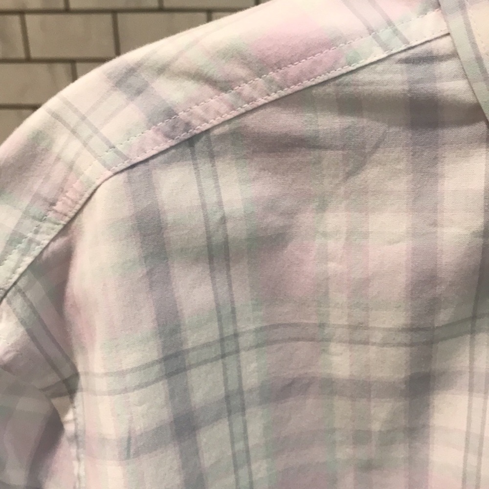 Johnnie O Button Up Shirt Mens Medium Lavender Gray Plaid Long Sleeve Business - Picture 4 of 9